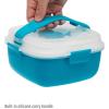 imageGoodful Stackable Lunch Box Container Bento Style Food Storage with Removeable Compartments for Sandwich Snacks Toppings ampamp Dressing LeakProof and Made without BPA 56Ounce BlushBlue