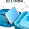 imageGoodful Stackable Lunch Box Container Bento Style Food Storage with Removeable Compartments for Sandwich Snacks Toppings ampamp Dressing LeakProof and Made without BPA 56Ounce BlushBlue