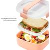 imageGoodful Stackable Lunch Box Container Bento Style Food Storage with Removeable Compartments for Sandwich Snacks Toppings ampamp Dressing LeakProof and Made without BPA 56Ounce BlushBlush