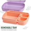imageGoodful Stackable Lunch Box Container Bento Style Food Storage with Removeable Compartments for Sandwich Snacks Toppings ampamp Dressing LeakProof and Made without BPA 56Ounce BlushBlush