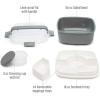 imageGoodful Stackable Lunch Box Container Bento Style Food Storage with Removeable Compartments for Sandwich Snacks Toppings ampamp Dressing LeakProof and Made without BPA 56Ounce BlushGray