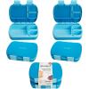 imageGoodful Stackable Lunch Box Container Bento Style Food Storage with Removeable Compartments for Sandwich Snacks Toppings ampamp Dressing LeakProof and Made without BPA 56Ounce BlushBlue