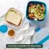 imageGoodful Stackable Lunch Box Container Bento Style Food Storage with Removeable Compartments for Sandwich Snacks Toppings ampamp Dressing LeakProof and Made without BPA 56Ounce BlushBlue