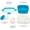 imageGoodful Stackable Lunch Box Container Bento Style Food Storage with Removeable Compartments for Sandwich Snacks Toppings ampamp Dressing LeakProof and Made without BPA 56Ounce BlushBlue