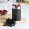 imageGoodful Stainless Steel Food Jar Double Wall Vacuum Sealed Insulated Food Storage Container with Carry Handle Lid 16Ounce BlushGray
