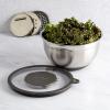 imageGoodful Stainless Steel Mixing Bowl with NonSlip Bottom Lid and 3 Interchangeable Grater Inserts Fine Coarse Slicing 5 Quart RedCharcoal Gray