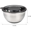 imageGoodful Stainless Steel Mixing Bowl with NonSlip Bottom Lid and 3 Interchangeable Grater Inserts Fine Coarse Slicing 5 Quart RedCharcoal Gray