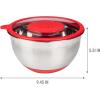 imageGoodful Stainless Steel Mixing Bowl with NonSlip Bottom Lid and 3 Interchangeable Grater Inserts Fine Coarse Slicing 5 Quart RedRed