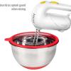 imageGoodful Stainless Steel Mixing Bowl with NonSlip Bottom Lid and 3 Interchangeable Grater Inserts Fine Coarse Slicing 5 Quart RedRed