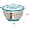 imageGoodful Stainless Steel Mixing Bowl with NonSlip Bottom Lid and 3 Interchangeable Grater Inserts Fine Coarse Slicing 5 Quart RedTeal