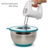 imageGoodful Stainless Steel Mixing Bowl with NonSlip Bottom Lid and 3 Interchangeable Grater Inserts Fine Coarse Slicing 5 Quart RedTeal