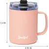 imageGoodful Travel Mug Stainless Steel Insulated Double Wall Vacuum Sealed Coffee Cup with Leak Proof Lid 14 Ounce GrayApricot Blush