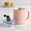 imageGoodful Travel Mug Stainless Steel Insulated Double Wall Vacuum Sealed Coffee Cup with Leak Proof Lid 14 Ounce GrayApricot Blush