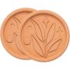 imageGoodful Brown Sugar Saver and Softener Disc with Elegant Leaf Design Multiple Uses for Food Storage Containers Reusable and Food Safe Terracotta 2 PackSugar Saver 2Pack