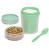 imageGoodful Double Wall Insulated Yogurt Container Leak Proof Food Storage Snack Container with Reusable Plastic Spoon Microwave Safe Dishwasher safe Freezer Safe 14Ounce Green14Ounce Yogurt Bottle