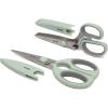 imageGoodful Utility Kitchen Shear and 5Blade Herb Shear Set Premium Stainless Steel Blades with Protective Guards Comfort Grip Handles Builtin Herb Shear Cleaning Comb 2Piece Set Sage Green