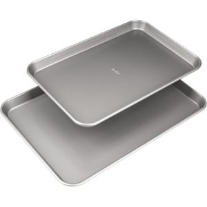 imageGoodful Nonstick Round Cake Pan Set Heavy Duty Carbon Steel with Quick Release Coating Made without PFOA Dishwasher Safe 2Pack Bakeware Set 9Inch Champagne GoldGray