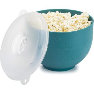 imageGoodful Silicone Popcorn Popper Collapsible Hot Air Microwavable Popcorn Maker Bowl Made without BPA BlueTeal