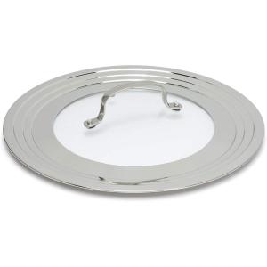 imageGoodful Universal Lid for Pots Pans and Skillets Tempered Glass Steam Vented Graduated Rim Fits 95quot12quot Cookware Replacement Top Dishwasher Safe Stainless Steel and Glass