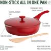 imageGoodful 11Inch AllinOne Nonstick Cast Pan 44Quart Capacity Multipurpose Dishwasher Safe Crimson Red