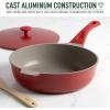 imageGoodful 11Inch AllinOne Nonstick Cast Pan 44Quart Capacity Multipurpose Dishwasher Safe Crimson Red