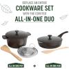 imageGoodful 11Inch AllinOne Nonstick Cast Pan 44Quart Capacity Multipurpose Dishwasher Safe Lilac FrostGraphite
