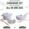 imageGoodful 11Inch AllinOne Nonstick Cast Pan 44Quart Capacity Multipurpose Dishwasher Safe Lilac FrostLilac Frost