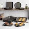 imageGoodful AllInOne Nonstick Bakeware Set Stackable and Space Saving Design includes Round and Square Pans Muffin Pans Cookie Sheet and Roaster Dishwasher Safe 8Piece Blue MistGraphite