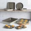 imageGoodful AllInOne Nonstick Bakeware Set Stackable and Space Saving Design includes Round and Square Pans Muffin Pans Cookie Sheet and Roaster Dishwasher Safe 8Piece Blue MistLinen