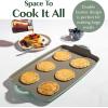 imageGoodful AllinOne Double Burner Griddle Ceramic Nonstick Durable Cast Aluminum Oven Safe and Dishwasher Safe Made without PFAS PFOA PFOS ampamp PTFE 18Inch x 11Inch LinenSage Green