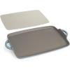 imageGoodful AllinOne Double Burner Griddle Ceramic Nonstick Durable Cast Aluminum Oven Safe and Dishwasher Safe Made without PFAS PFOA PFOS ampamp PTFE 18Inch x 11Inch LinenBlue Mist
