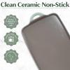 imageGoodful AllinOne Double Burner Griddle Ceramic Nonstick Durable Cast Aluminum Oven Safe and Dishwasher Safe Made without PFAS PFOA PFOS ampamp PTFE 18Inch x 11Inch LinenSage Green