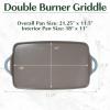 imageGoodful AllinOne Double Burner Griddle Ceramic Nonstick Durable Cast Aluminum Oven Safe and Dishwasher Safe Made without PFAS PFOA PFOS ampamp PTFE 18Inch x 11Inch LinenBlue Mist