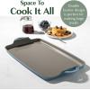 imageGoodful AllinOne Double Burner Griddle Ceramic Nonstick Durable Cast Aluminum Oven Safe and Dishwasher Safe Made without PFAS PFOA PFOS ampamp PTFE 18Inch x 11Inch LinenBlue Mist