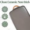 imageGoodful AllinOne Double Burner Griddle Ceramic Nonstick Durable Cast Aluminum Oven Safe and Dishwasher Safe Made without PFAS PFOA PFOS ampamp PTFE 18Inch x 11Inch LinenTerracotta