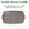 imageGoodful AllinOne Double Burner Griddle Ceramic Nonstick Durable Cast Aluminum Oven Safe and Dishwasher Safe Made without PFAS PFOA PFOS ampamp PTFE 18Inch x 11Inch LinenTerracotta