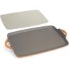 imageGoodful AllinOne Double Burner Griddle Ceramic Nonstick Durable Cast Aluminum Oven Safe and Dishwasher Safe Made without PFAS PFOA PFOS ampamp PTFE 18Inch x 11Inch LinenTerracotta
