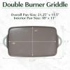 imageGoodful AllinOne Double Burner Griddle Ceramic Nonstick Durable Cast Aluminum Oven Safe and Dishwasher Safe Made without PFAS PFOA PFOS ampamp PTFE 18Inch x 11Inch LinenSage Green