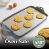 imageGoodful AllinOne Double Burner Griddle Ceramic Nonstick Durable Cast Aluminum Oven Safe and Dishwasher Safe Made without PFAS PFOA PFOS ampamp PTFE 18Inch x 11Inch LinenBlue Mist