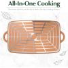 imageGoodful AllinOne Double Burner Griddle Ceramic Nonstick Durable Cast Aluminum Oven Safe and Dishwasher Safe Made without PFAS PFOA PFOS ampamp PTFE 18Inch x 11Inch LinenTerracotta