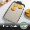 imageGoodful AllinOne Double Burner Griddle Ceramic Nonstick Durable Cast Aluminum Oven Safe and Dishwasher Safe Made without PFAS PFOA PFOS ampamp PTFE 18Inch x 11Inch LinenSage Green