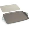 imageGoodful AllinOne Double Burner Griddle Ceramic Nonstick Durable Cast Aluminum Oven Safe and Dishwasher Safe Made without PFAS PFOA PFOS ampamp PTFE 18Inch x 11Inch LinenSage Green