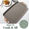 imageGoodful AllinOne Double Burner Griddle Ceramic Nonstick Durable Cast Aluminum Oven Safe and Dishwasher Safe Made without PFAS PFOA PFOS ampamp PTFE 18Inch x 11Inch LinenTerracotta