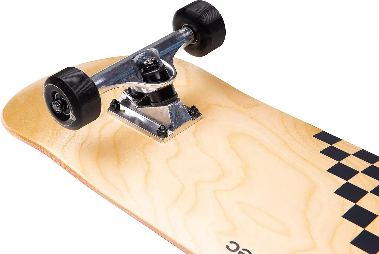 imageRetrospec Alameda Skateboard Complete  Canadian Maple Wood Deck w 55 Inch Aluminum Alloy Trucks for Commuting Cruising Carving ampamp Downhill RidingBlack Checker