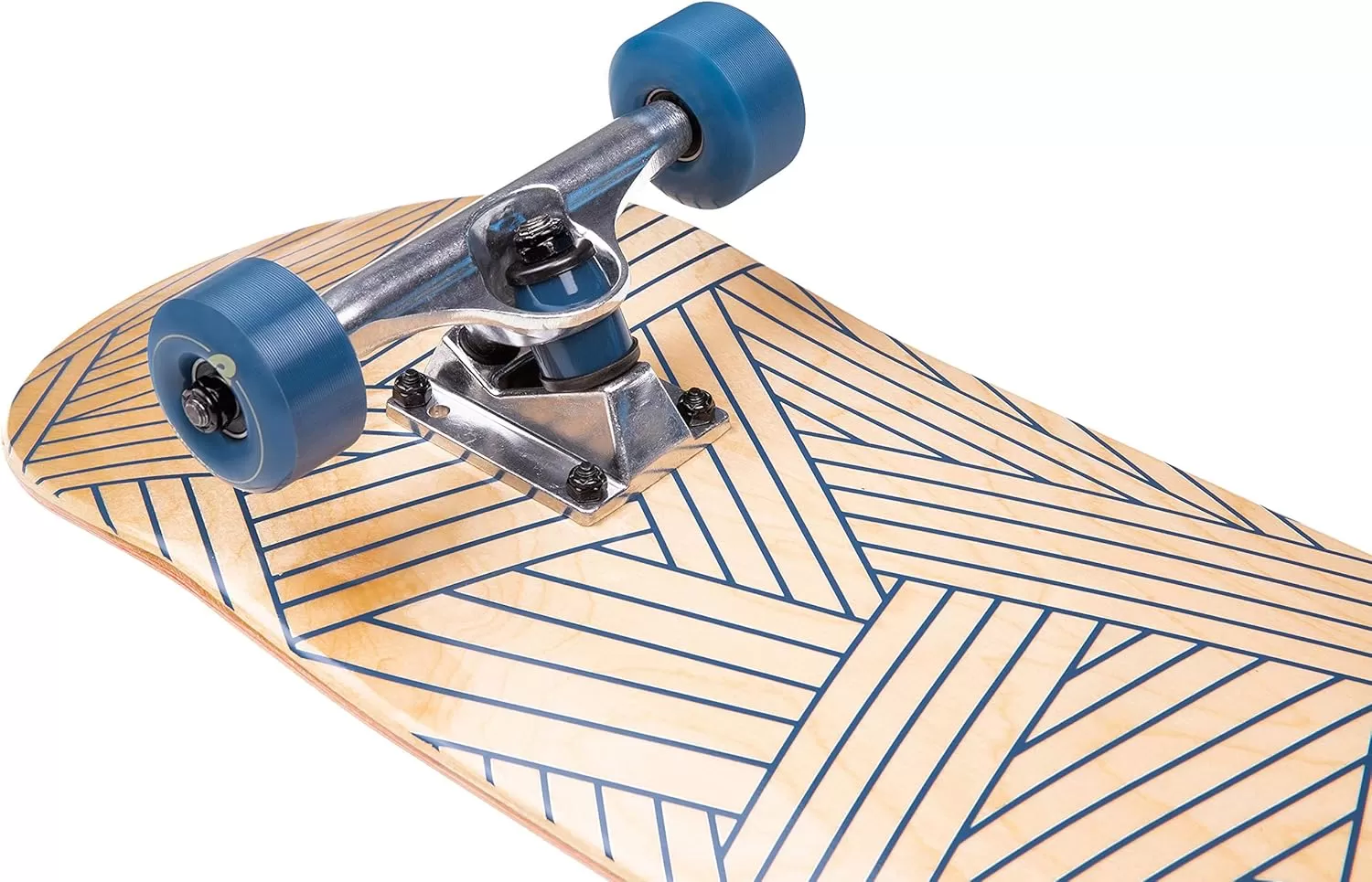 imageRetrospec Alameda Skateboard Complete  Canadian Maple Wood Deck w 55 Inch Aluminum Alloy Trucks for Commuting Cruising Carving ampamp Downhill RidingWoven Navy