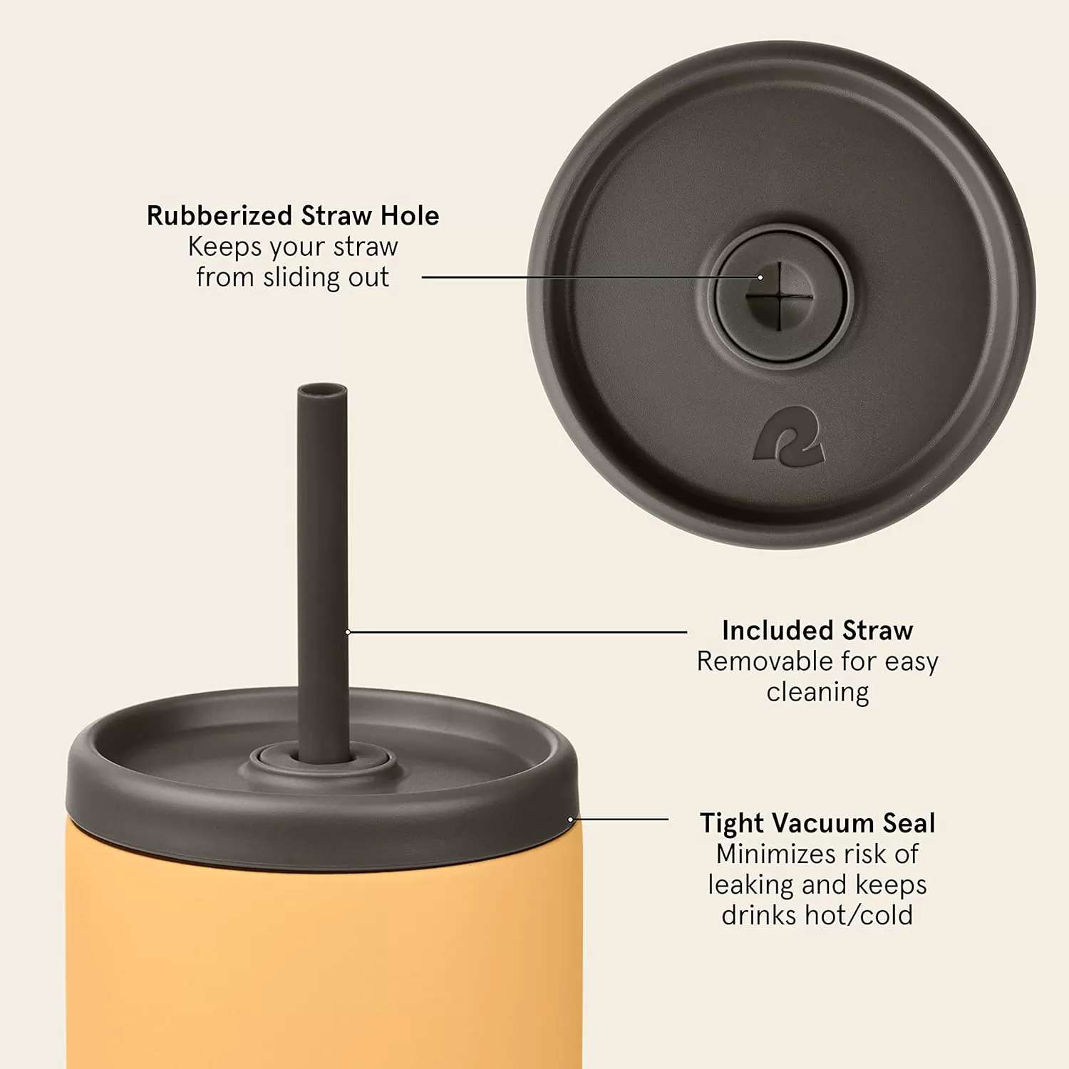 imageRetrospec Arroyo Tumbler Replacement Straw Lid for Arroyo Stainless Steel Tumbler Insulated Travel Mug BPA Free with All Day Insulation  Fits 24 30oz Tumbler Lid with Straw  BlackGray
