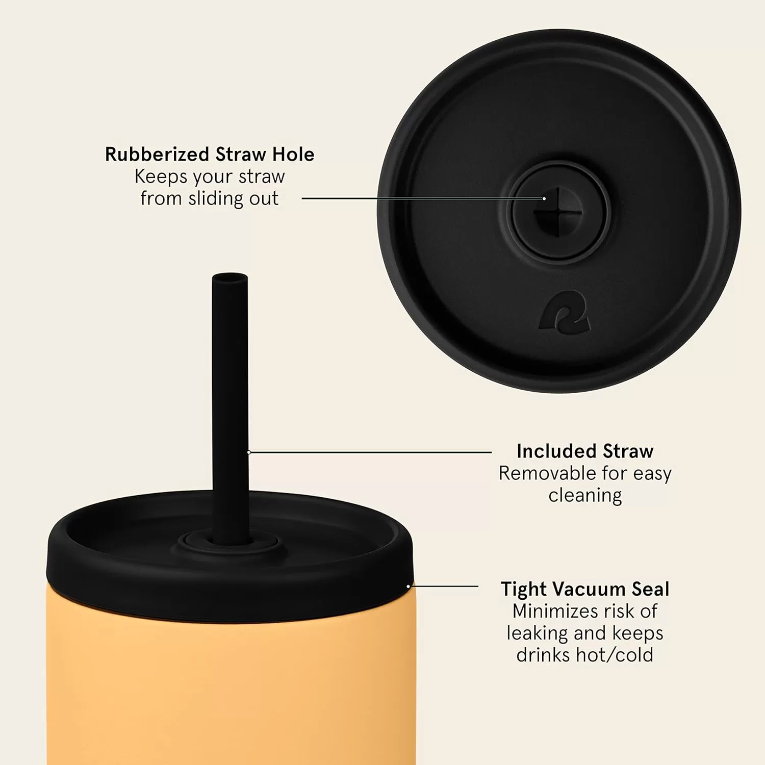 imageRetrospec Arroyo Tumbler Replacement Straw Lid for Arroyo Stainless Steel Tumbler Insulated Travel Mug BPA Free with All Day Insulation  Fits 24 30oz Tumbler Lid with Straw  BlackBlack