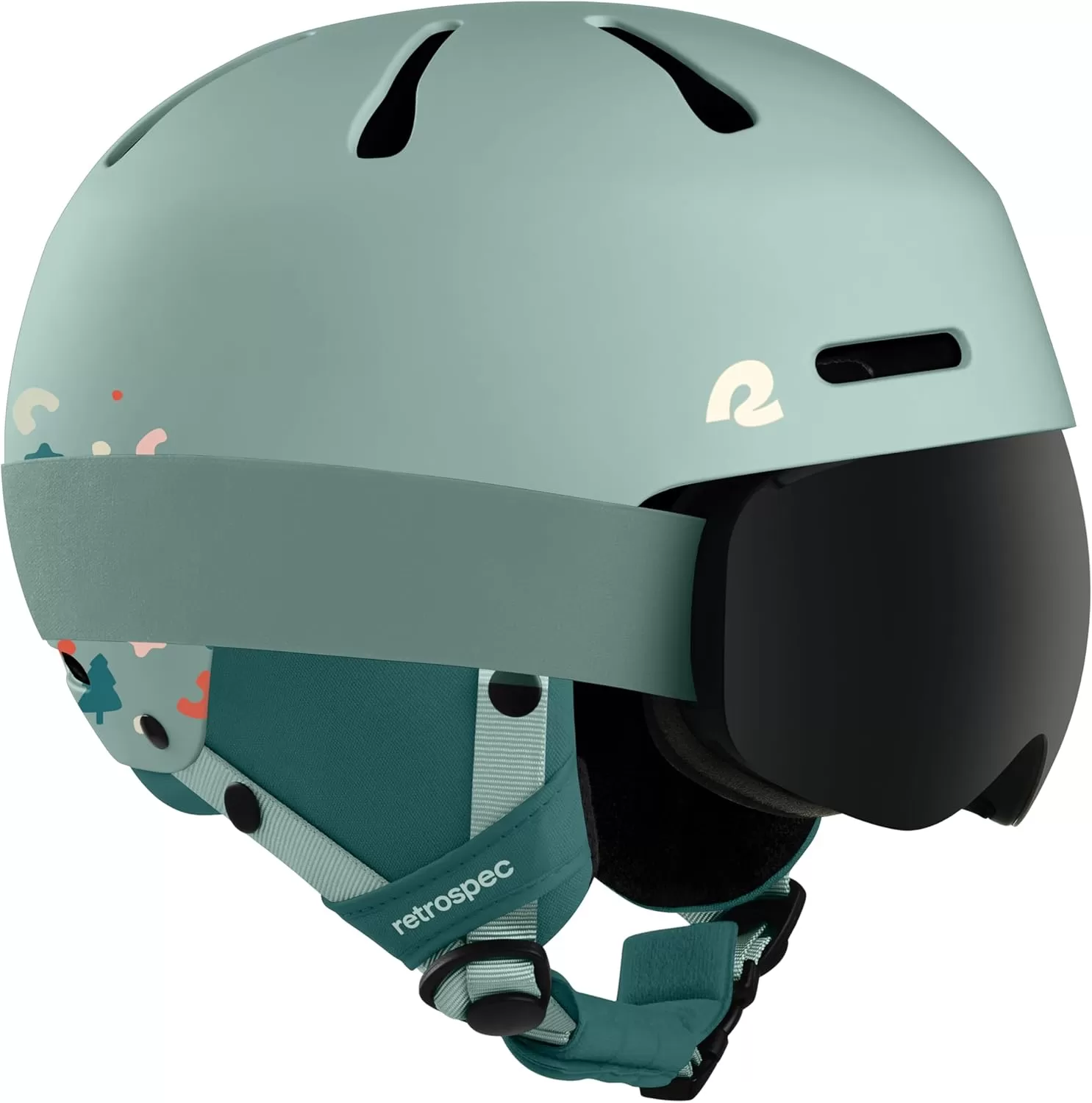 imageRetrospec Comstock Youth Ski ampamp Snowboard Helmet for Kids  Durable ABS Shell Protective EPS Foam ampamp Cooling Vents  Adjustable Fit for Boys ampamp GirlsMatte Matcha Forest