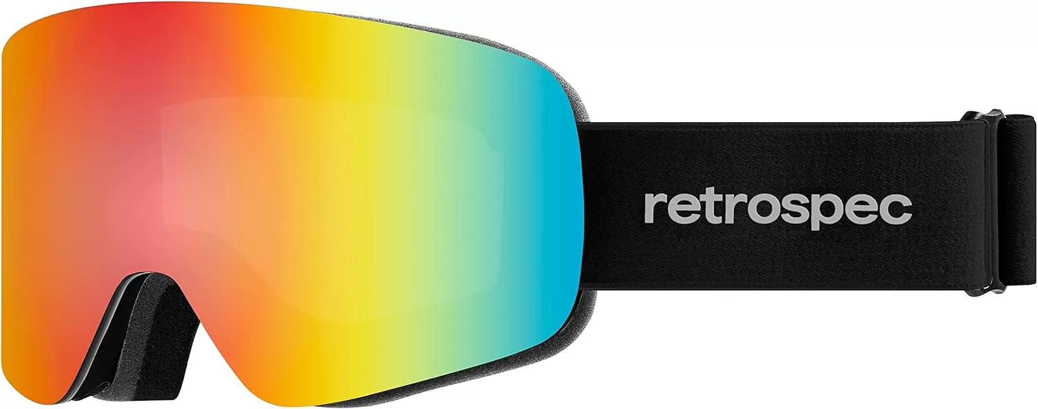 imageRetrospec Flume Ski Goggles for Men and Women UV Protection Over Glasses AntiFog Scratch ResistantMatte AbaloneJasper