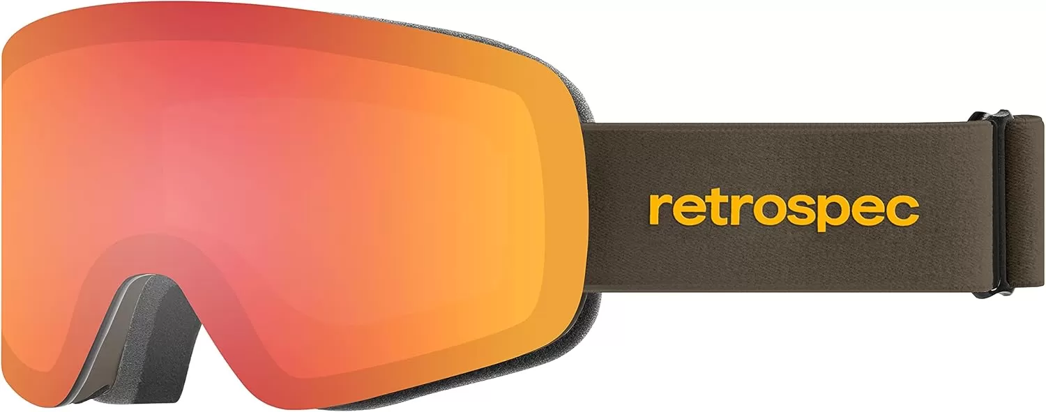 imageRetrospec Flume Ski Goggles for Men and Women UV Protection Over Glasses AntiFog Scratch ResistantMatte BlackKaleido